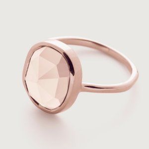Monica Vinader Siren Medium Stacking Ring Rose quartz rose gold
